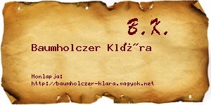 Baumholczer Klára névjegykártya