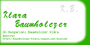 klara baumholczer business card